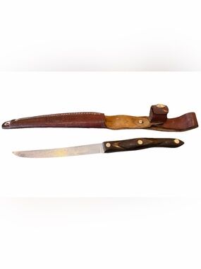 Rare vtg 1960s vtg CUTCO 1760 Fishing Fillet Knife w/leather Sheath